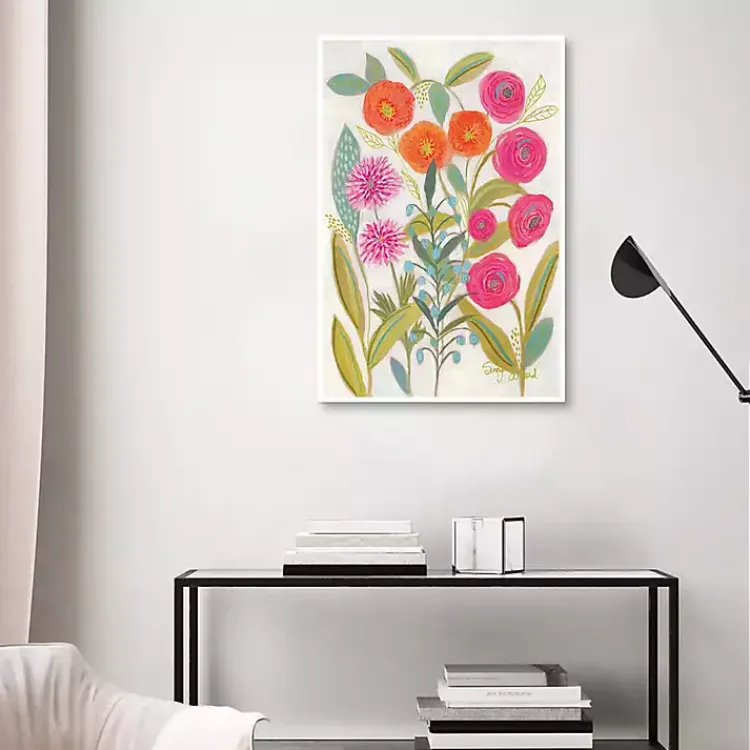 Kirklands Home Framed Art|Joyful Garden VII Framed Canvas Art Print Multi