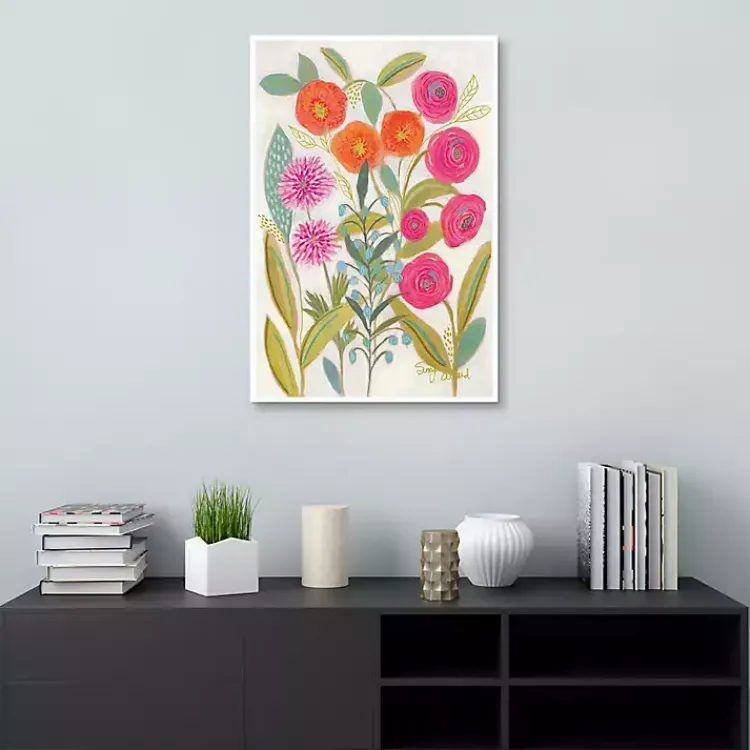 Kirklands Home Framed Art|Joyful Garden VII Framed Canvas Art Print Multi