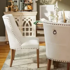 Kirklands Home Dining Chairs|Julia Cream Upholstered Dining Chair Ivory