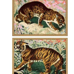 Kirklands Home Framed Art|Jungle Cats Framed Art Prints, Set of 2