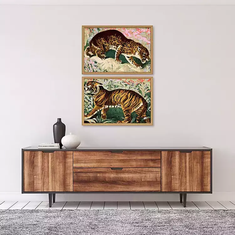 Kirklands Home Framed Art|Jungle Cats Framed Art Prints, Set of 2