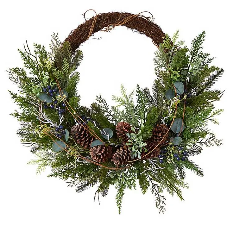 Clearance Juniper and Evergreen Vine Wreath Wreaths