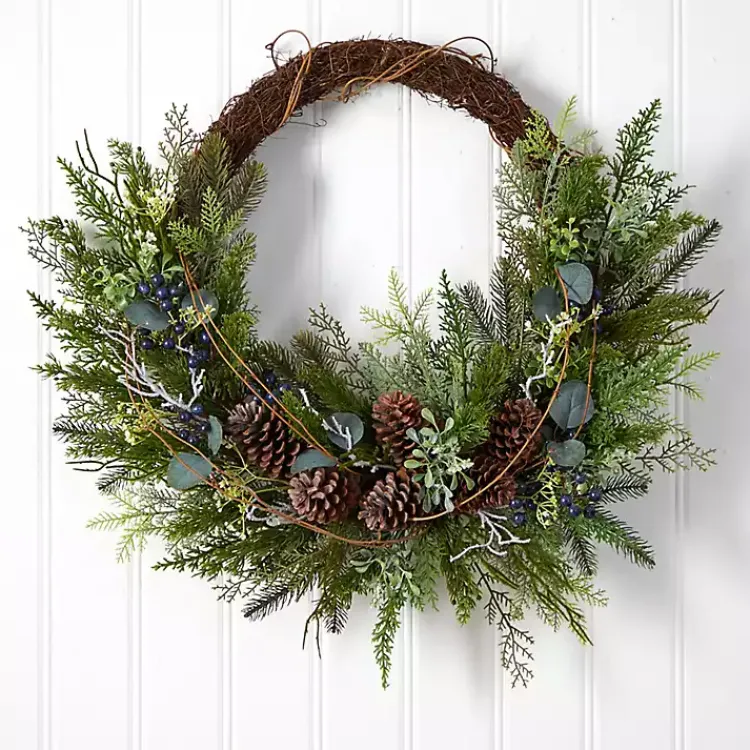 Clearance Juniper and Evergreen Vine Wreath Wreaths