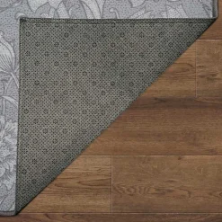 Kirklands Home Area Rugs|Kalini Floral Washable Area Rug, 5x7 Gray
