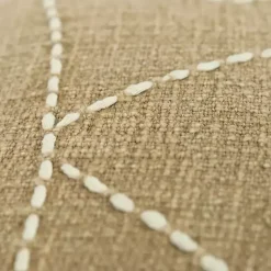 Outlet Kantha Khaki Handstitched Throw Pillow Pillows