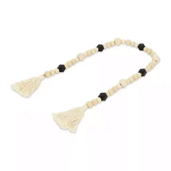 Discount Kara Black Beaded Wood Polygon Decorative Garland Decorative Accents
