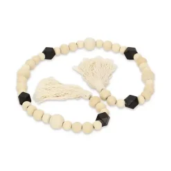 Discount Kara Black Beaded Wood Polygon Decorative Garland Decorative Accents