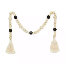 Discount Kara Black Beaded Wood Polygon Decorative Garland Decorative Accents