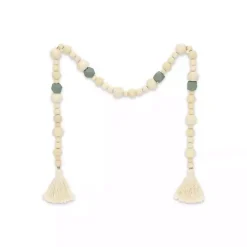 Hot Kara Blue Beaded Wood Polygon Decorative Garland Decorative Accents