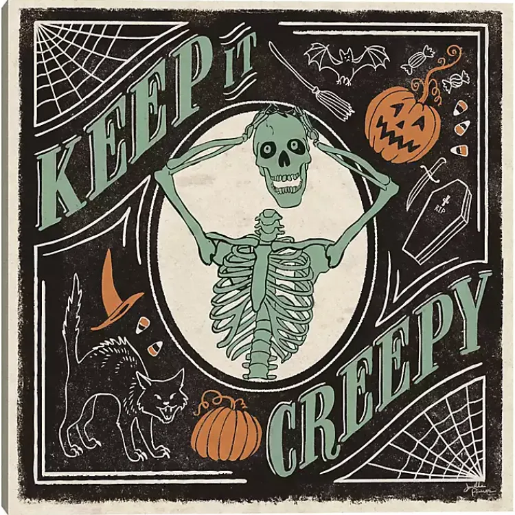 Outlet Keep It Creepy Skeleton Canvas Art Print Halloween