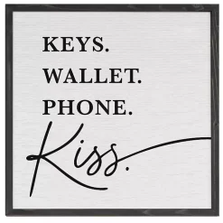 Kirklands Home Wall Quotes & Signs|Keys Wallet Kiss Framed Wall Plaque