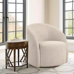 Kirklands Home Accent Chairs|Khaki Boucle Danielle Accent Chair Tan