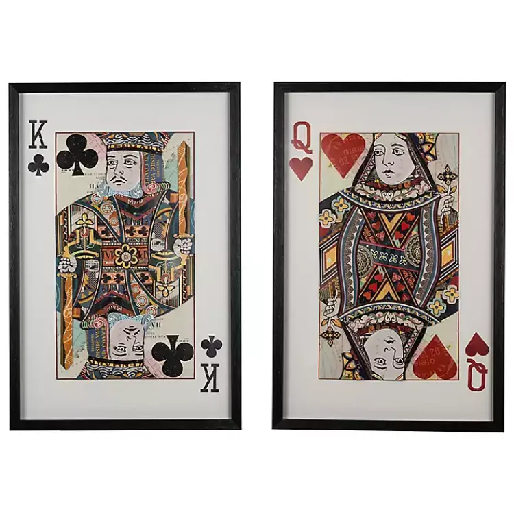 Kirklands Home Framed Art|King & Queen Card Framed Art Prints, Set of 2 Multi