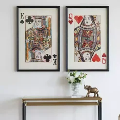 Kirklands Home Framed Art|King & Queen Card Framed Art Prints, Set of 2 Multi
