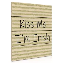 Outlet Kiss Me I'm Irish Wood Pallet Art Print St Patricks Day Decorations