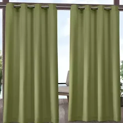 Kirklands Home Outdoor Curtains|Kiwi Cabana Curtain Panel Set, 84 in. Green