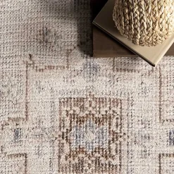 Kirklands Home Area Rugs|Krystin Distressed Washable Area Rug, 5x8 Gray