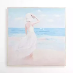Kirklands Home Canvas Art|Lady by the Sea Framed Canvas Art Print