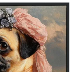 Kirklands Home Canvas Art|Lady Petunia Pugington Framed Art Print Multi