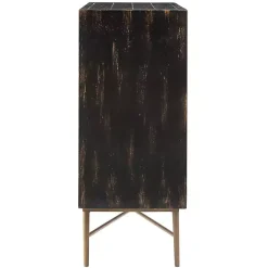 Kirklands Home Cabinets & Sideboards|Laini Distressed Modern Carved Cabinet Black