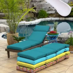 Kirklands Home Outdoor Cushions & Pillows|Lake Leala Outdoor Chaise Cushion Blue