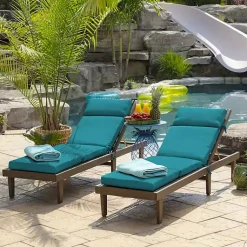 Kirklands Home Outdoor Cushions & Pillows|Lake Leala Outdoor Chaise Cushion Blue