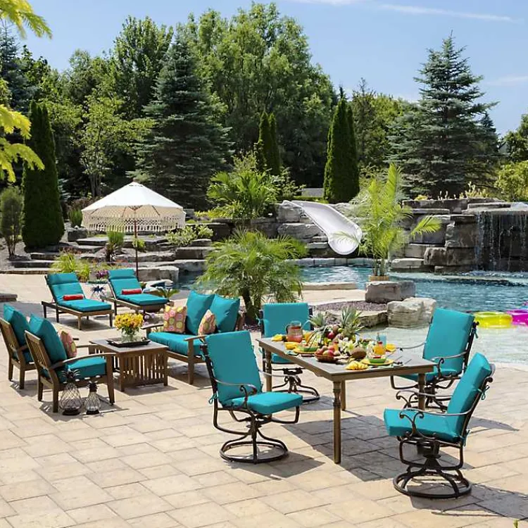 Kirklands Home Outdoor Cushions & Pillows|Lake Leala Outdoor Chaise Cushion Blue