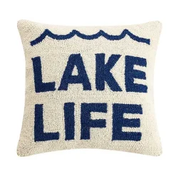Lake Life Hooked Throw Pillow Pillows