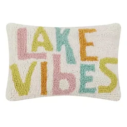 Hot Lake Vibes Hooked Lumbar Pillow Pillows