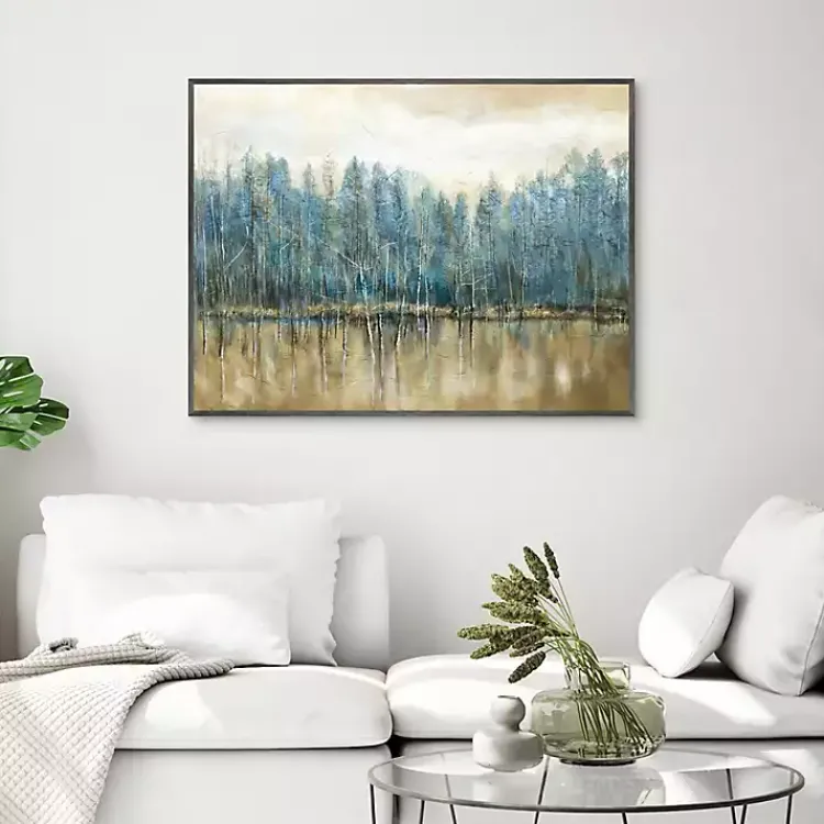 Kirklands Home Canvas Art|Lakeside s Framed Canvas Art Print Blue