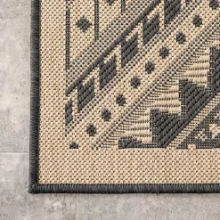 Kirklands Home Outdoor Rugs|Landy Dark Gray Aztec Outdoor Rug, 8x10