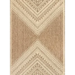 Kirklands Home Outdoor Rugs|Landy Aztec Outdoor Rug, 5x8 Tan