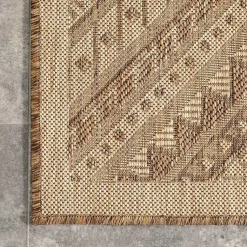 Kirklands Home Outdoor Rugs|Landy Aztec Outdoor Rug, 5x8 Tan