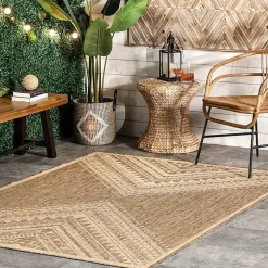 Kirklands Home Outdoor Rugs|Landy Aztec Outdoor Rug, 8x10 Tan