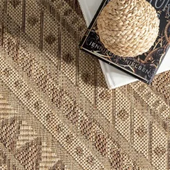 Kirklands Home Outdoor Rugs|Landy Aztec Outdoor Rug, 8x10 Tan