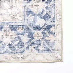 Kirklands Home Area Rugs|Lara Blue Medallion Washable Area Rug, 5x8