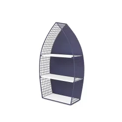 Kirklands Home Shelves|Large Navy and White Rowboat Bookshelf, 30 in.