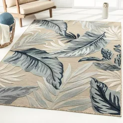 Kirklands Home Outdoor Rugs|Large Print Tropical Leaf Outdoor Area Rug, 7x9