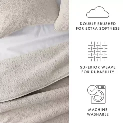 Kirklands Home Quilts|Latte Floral Stitch 3-pc. Queen Quilt Set Tan