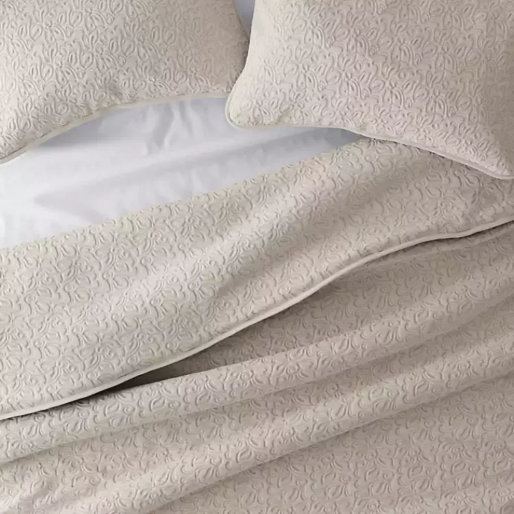 Kirklands Home Quilts|Latte Floral Stitch 2-pc. Twin Quilt Set Tan