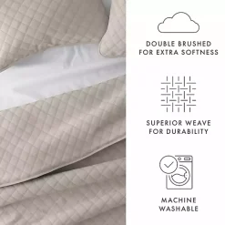 Kirklands Home Quilts|Latte Stitched Diamond 3-pc. Queen Quilt Set Tan