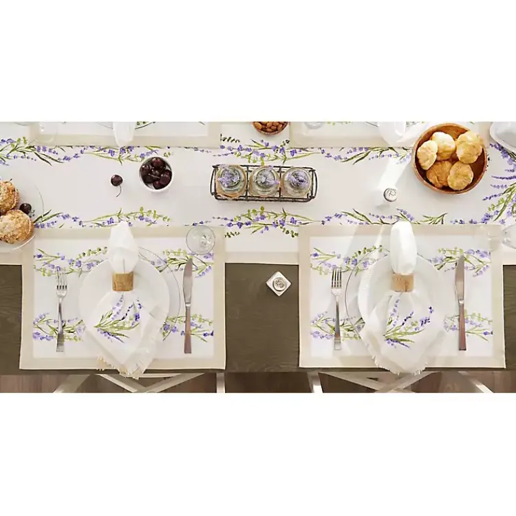 Kirklands Home Table Linens|Lavender Garland Cotton Placemats, Set of 4