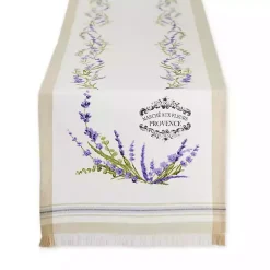 Kirklands Home Table Linens|Lavender Garland Cotton Table Runner
