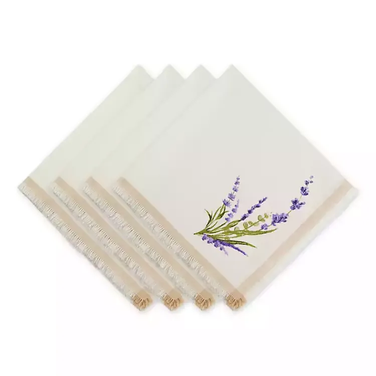 Kirklands Home Table Linens|Lavender Sprigs Cotton Napkins, Set of 4