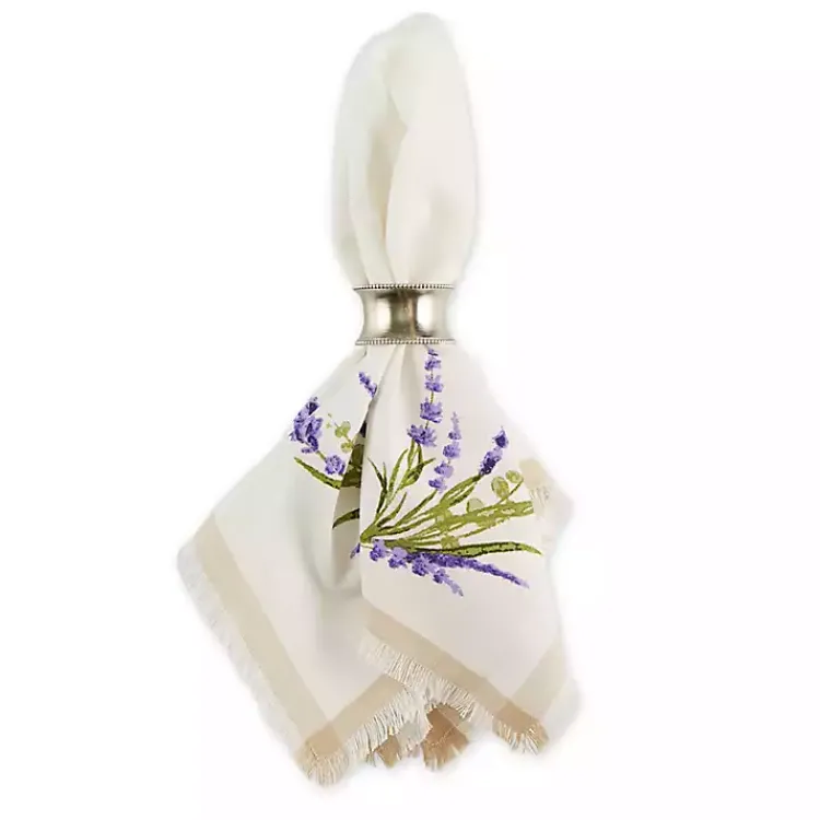 Kirklands Home Table Linens|Lavender Sprigs Cotton Napkins, Set of 4