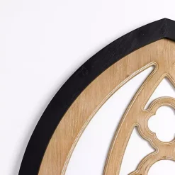 Kirklands Home Wall Plaques|Leah Black and Natural Wood Arched Wall Plaque