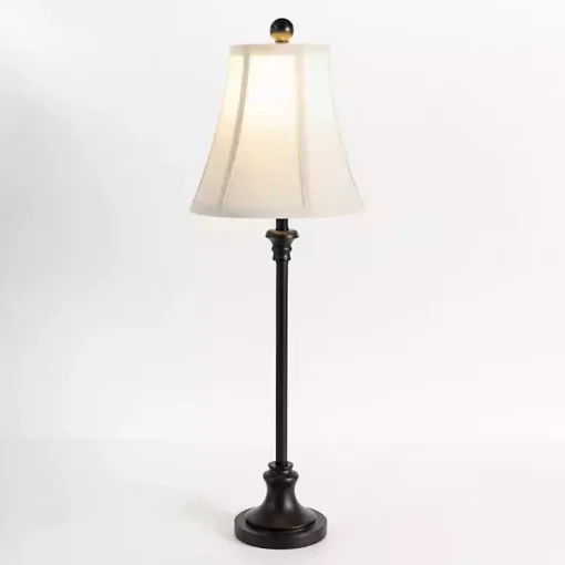 Kirklands Home Buffet Lamps|Leah Black Candlestick Buffet Lamp White