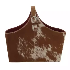 Discount Leather Hide Modern Magazine Rack Basket Baskets & Boxes