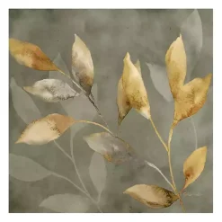 Kirklands Home Canvas Art|Leaves on Gray Giclee Canvas Art Print