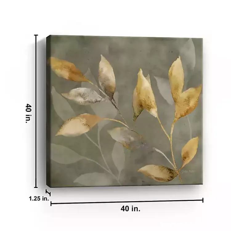 Kirklands Home Canvas Art|Leaves on Gray Giclee Canvas Art Print
